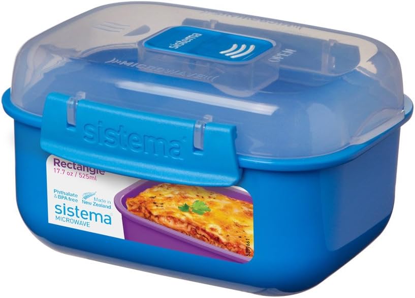 Sistema Microwave Rectangular Container, Assorted Colours, 525 ml