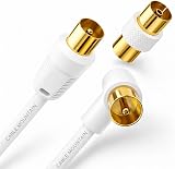 Cable Mountain 1m Right Angle TV Aerial Coaxial Cable 75 Ohm Gold Plated