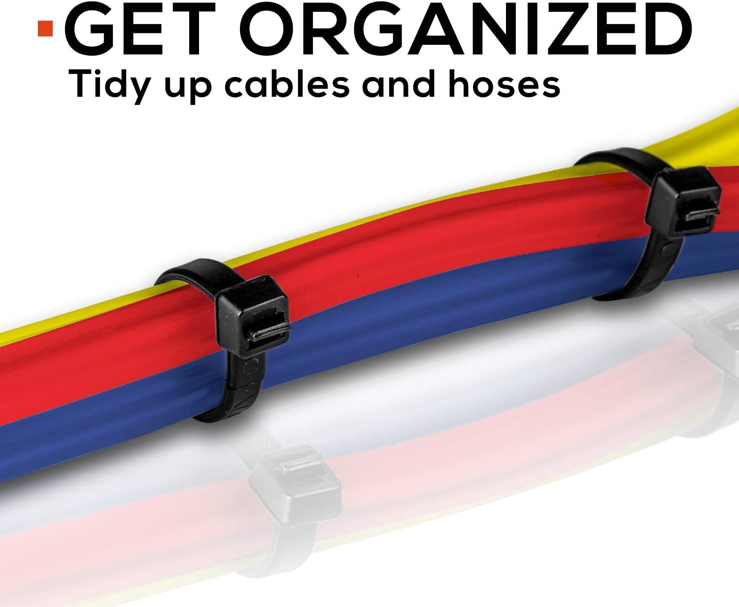 TR Industrial Multi-Purpose UV Resistant Black Cable Ties, 8 inches, 100 Pack: Home Improvement