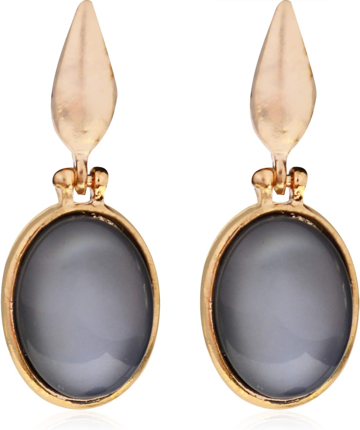 Opal drop Earring - black