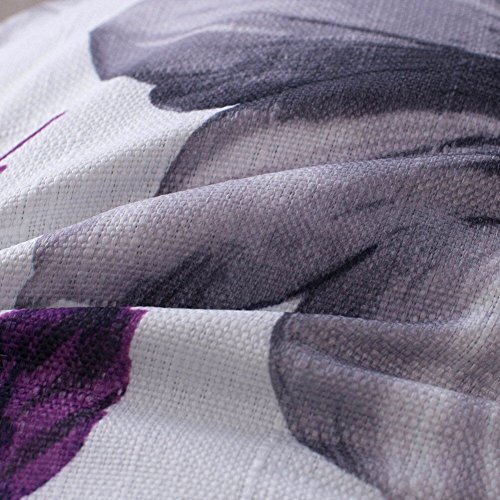 LAZAMYASA Fresh Animal Style Beautiful Rustic Birds Cotton Linen Blend Printed Cushion Cover Cotton Couch Throw Pillow Case Sham Pillowcase 12x20in, Purple Flower