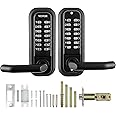 VEVOR Mechanical Keyless Entry Door Lock, 14 Digit Keypad, Double-Sided Embedded Outdoor Gate Door Locks Set with Keypad and Handle, Water-Proof Zinc Alloy, Easy to Install, for Garden, Yard, Garage