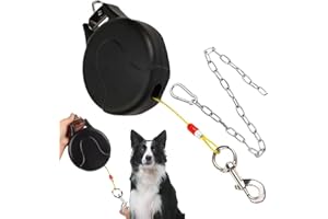30ft Wall Mount Retractable Dog Tie Out Cable, Extendable Dog Strap, 360° No Tangles Dogs Lead, Heavy Duty Long Dogs Lead,for