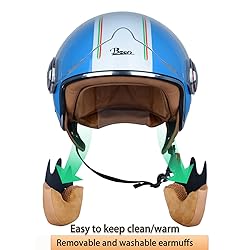 BEON Motorcycle Half Helmet with Visor, 3/4 Retro