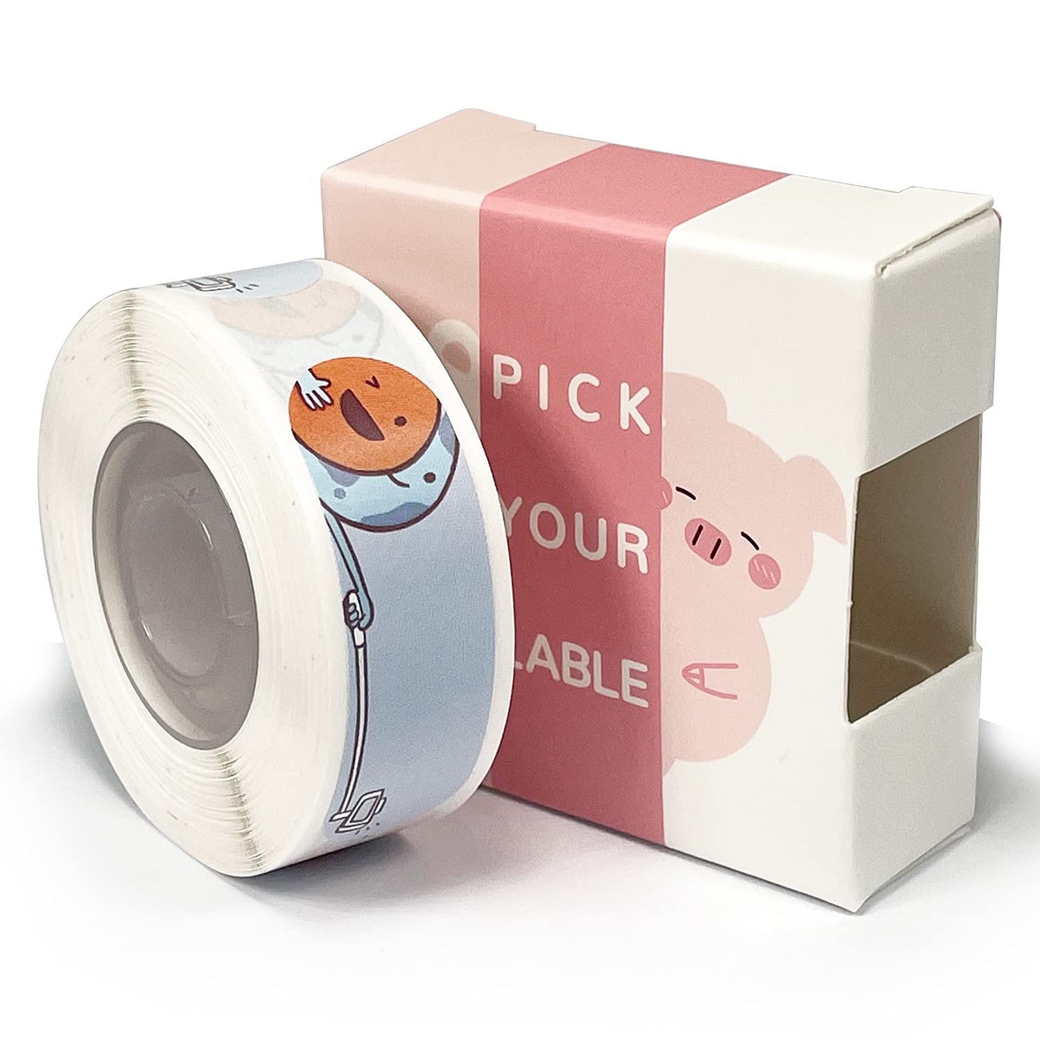 GOGUM D30S Label Maker Paper,Label Print Tape Standard Laminated Office Labeling Tape Replacement for D30S Handheld Label Machine Waterproof Tear Proof 1 Roll 12x40mm/160Pcs Pattern Label (Cosmos B)