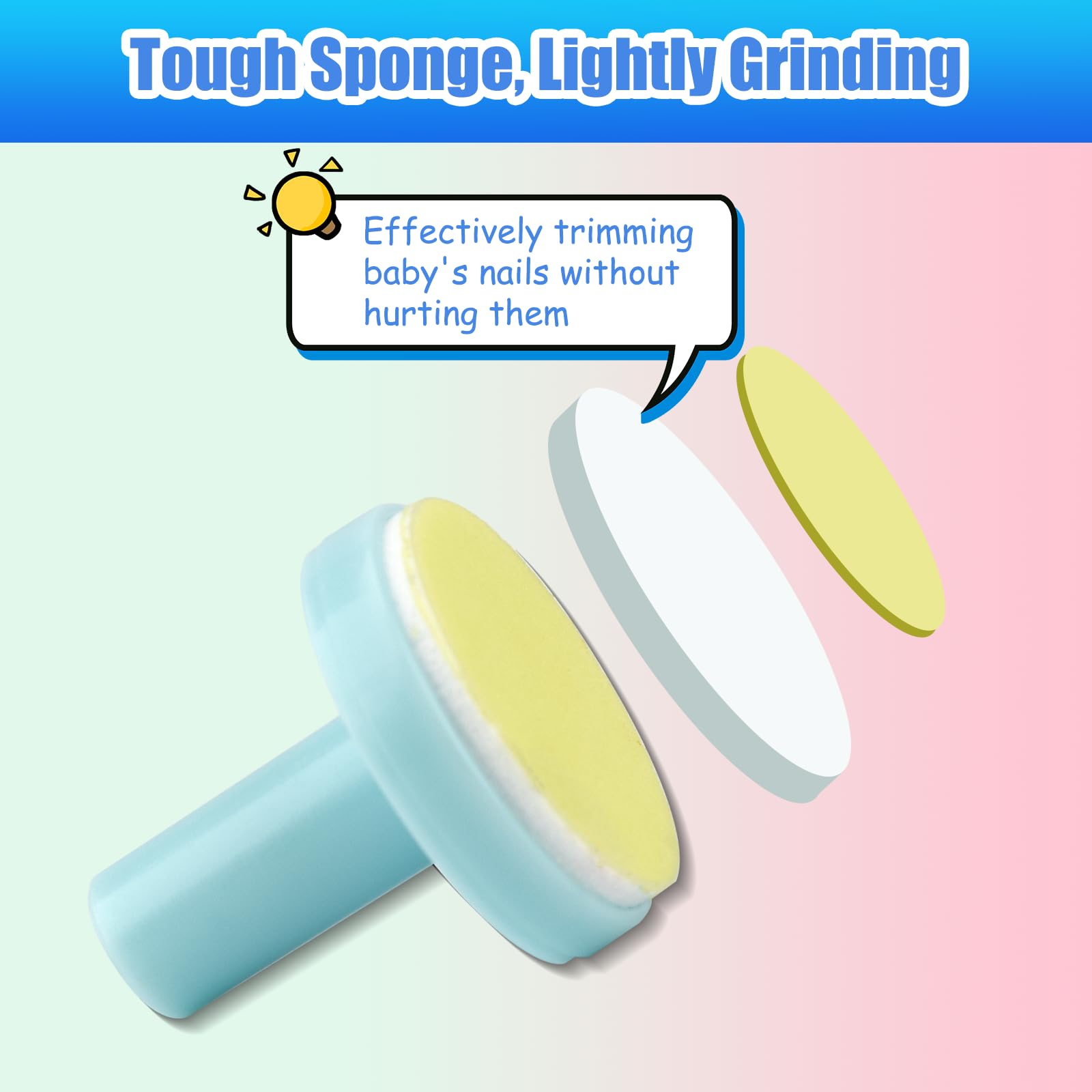 12 Pieces Baby Nail File Pads Nail Trimmer Replacement Pads Electric Baby Nail Grinding Heads for Standard Electric Kid Nail Trimmer Suits to Newborn and Adults