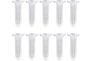 BAYIDUN 500 Pcs 2ml Microcentrifuge Tubes, Graduated Centrifuge Tubes, Clear Plastic Reusable Centrifuge Vials with Flat-Top Snap Caps, Small Sample Lab Test Storage Vials Tubes