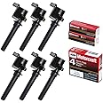 MAS Set of 6 Ignition Coil & 6 Motorcraft Platinum Spark Plugs AGSF32PM SP493 Compatible with Ford Mzda Tribute Mercury 3.0 V6 DG513 DG500 C1458 FD502 UF406 C1387 FD495