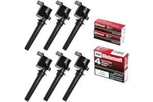MAS Set of 6 Ignition Coil & 6 Motorcraft Platinum Spark Plugs AGSF32PM SP493 Compatible with Ford Mzda Tribute Mercury 3.0 V6 DG513 DG500 C1458 FD502 UF406 C1387 FD495