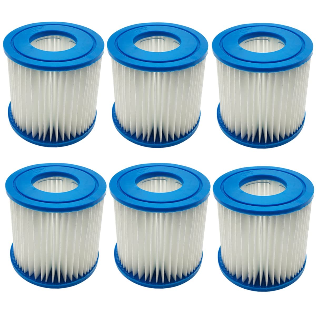Benfosh Filter Cartridges for Bestway Type VII and D, Compatible with Intex Type D Filter Cartridge Hot Spring Spa Pools, Pack of 6