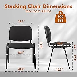 CLATINA Stackable Waiting Room Chairs, Cloth Fabric