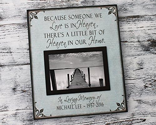 Because someone we love is in heaven personalized bereavement gift, canvas picture frame, memorial picture frame, in memory of a loved one