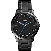 Fossil Men's Minimalist Quartz Stainless Steel and Leather Three-Hand Watch