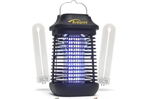 TYSONIR Bug Zapper, 4200V High Power Electric Mosquito Zapper for Outdoor and Indoor Use, Including Free 2 Pack Replacement Bulbs, Waterproof Efficient Bug Zapper for Home Kitchen Patio Camping