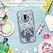 LK Case for Galaxy S9 Plus, [Shock Absorbing] White Henna Mandala Floral Lace Clear Design Printed Air Hybrid with TPU Bumper Protective Case Cover for Samsung Galaxy S9 Plus - Clear