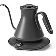 Cocinare Gooseneck Electric Kettle with One-touch ±1℉ Temperature Control & Digital Screen for Pour Over Coffee & Tea, Rapid Boil Hot Water, 0.6L Matte Black (FLOW B6)