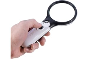 CUTE 4 U New 100x Handheld Magnifying Glass Reading Lens 3 LED Light Jewelry Loupe