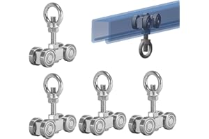SKTREX 4 Wheel Silent Trolley Assembly Rollers Four Bearing Trolley Assembly for 1-5/8" Wide and All 1-5/8" or Taller unistru