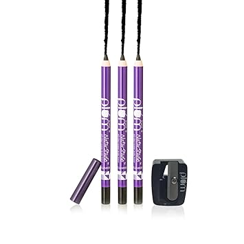 Plum Naturstudio Trio Kajal, Black, 1.2g (Pack of 3) with Free Sharpener