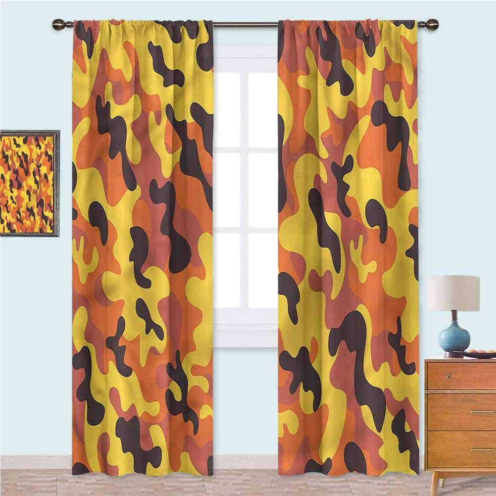 Cortinas opacas YUAZHOQI de camuflaje de colores vivos, para sala de