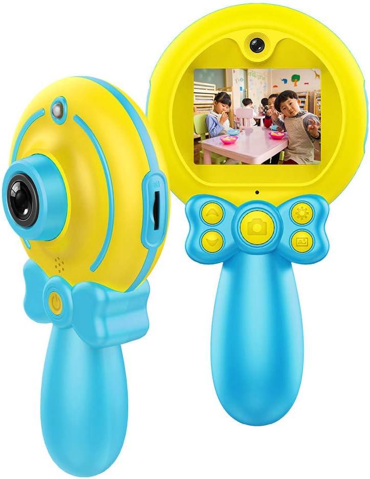 OGMAPLE Kids Creative Camera, Digital Children Selfie Camera 1080p Video Camera for Kids Birthday/Festival Gift for Children with 2.0'' Colour Screen, Fill light (Cute Blue)