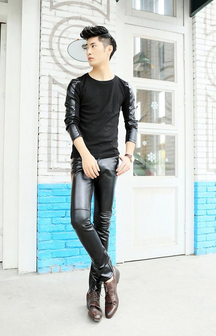 mens leather pants skinny