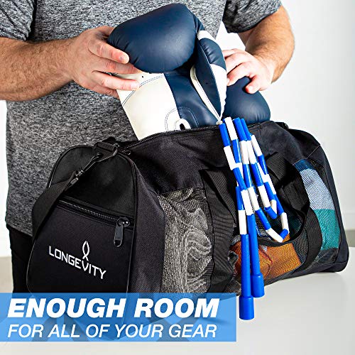 Longevity Gear Duffle Mesh Bags With Bottle Pocket, Breathable Duffel
