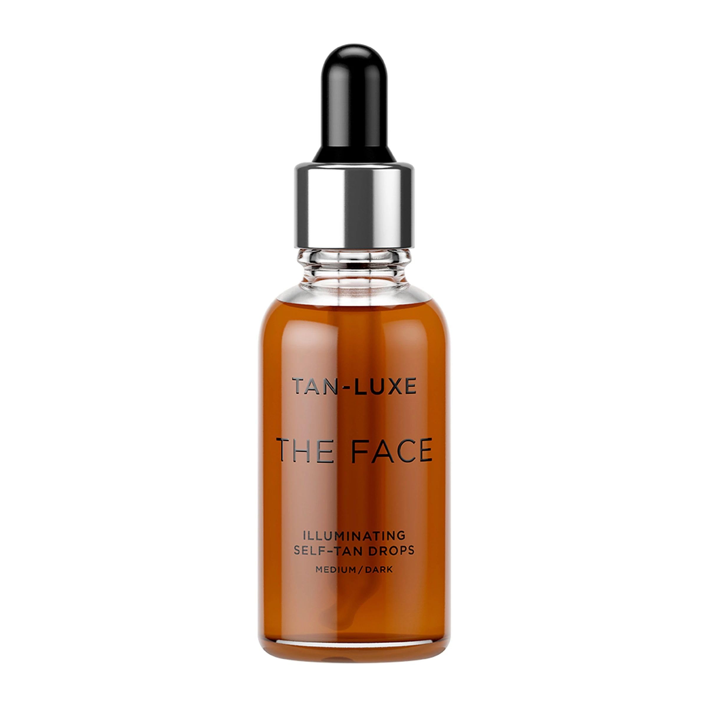 Tan-Luxe THE FACE Self Tan Drops, Medium/Dark (30 ml) Add Tanning Drops to Skin Care for Custom Face Tan, Cruelty Free & Vegan