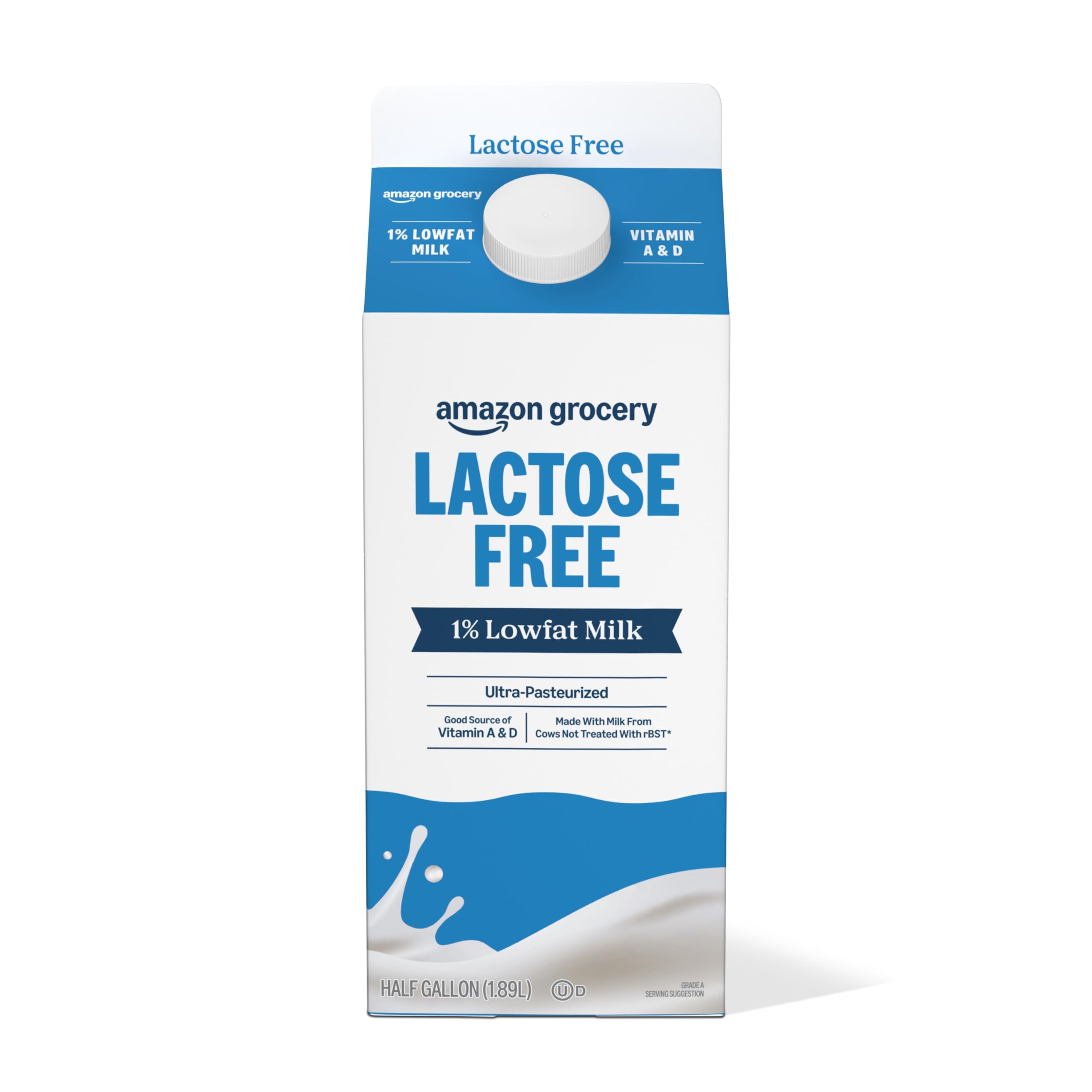 Amazon Grocery, Lactose Free 1% Low Fat Milk, Half Gallon, 64 Fl