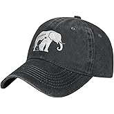 Wisedeal Women's Mom and Baby Elephant Hat Adjustable Washed Vintage Baseball Cap for Mama Aunt