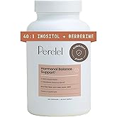 Perelel Hormone Balance Support, Myo & D Chiro Inositol, Womens Inositol Supplement with Berberine, Alpha Lipoic Acid, & Dim to Support Female Health, Soy, Dairy & Gluten Free, Non GMO, 120 Capsules