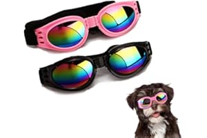 THOVORRNL 2Pcs Stylish Pet Glasses Cool Dog Sunglasses Dog Doggles Waterproof Windproof Eyewear UV Protection Sunglass for Big Dog