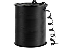 WUYUEJXI Black Curling Ribbon, 500 Yard Curling Ribbon, 1/5" Ribbon Curling for Present Wrapping, Balloon Ribbon, Birthday, Party, Festival, Florist Flowers Decoratio, Art Craft