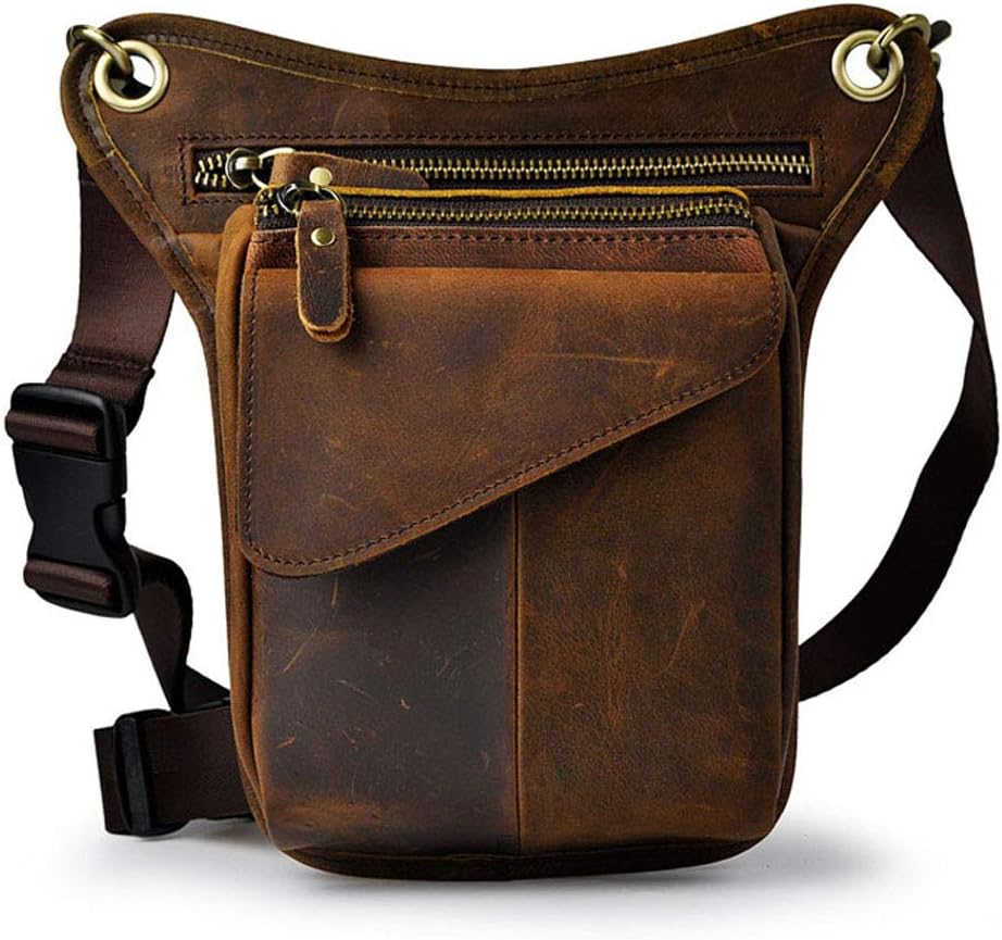Xieben Leather Drop Leg Bag for Men Women Motorcycle Bike Riding Cycling Multi-Purpose Thigh Waist Fanny Pack Travel Hiking Sports Camping Pouch