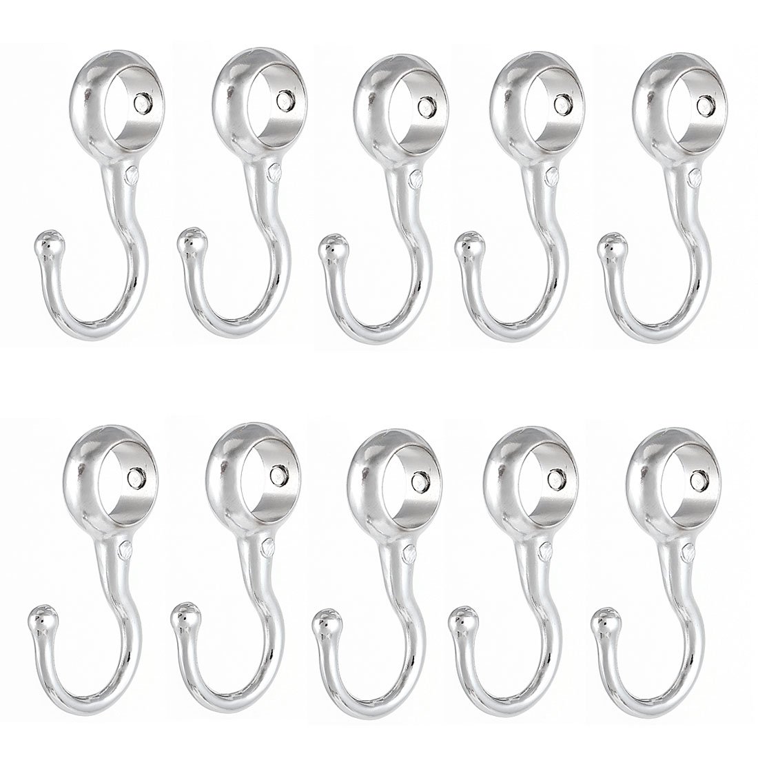 Sourcingmap Wardrobe 16mm Dia Tube Rod Handbag Clothes Coat Hooks Hangers 10pcs