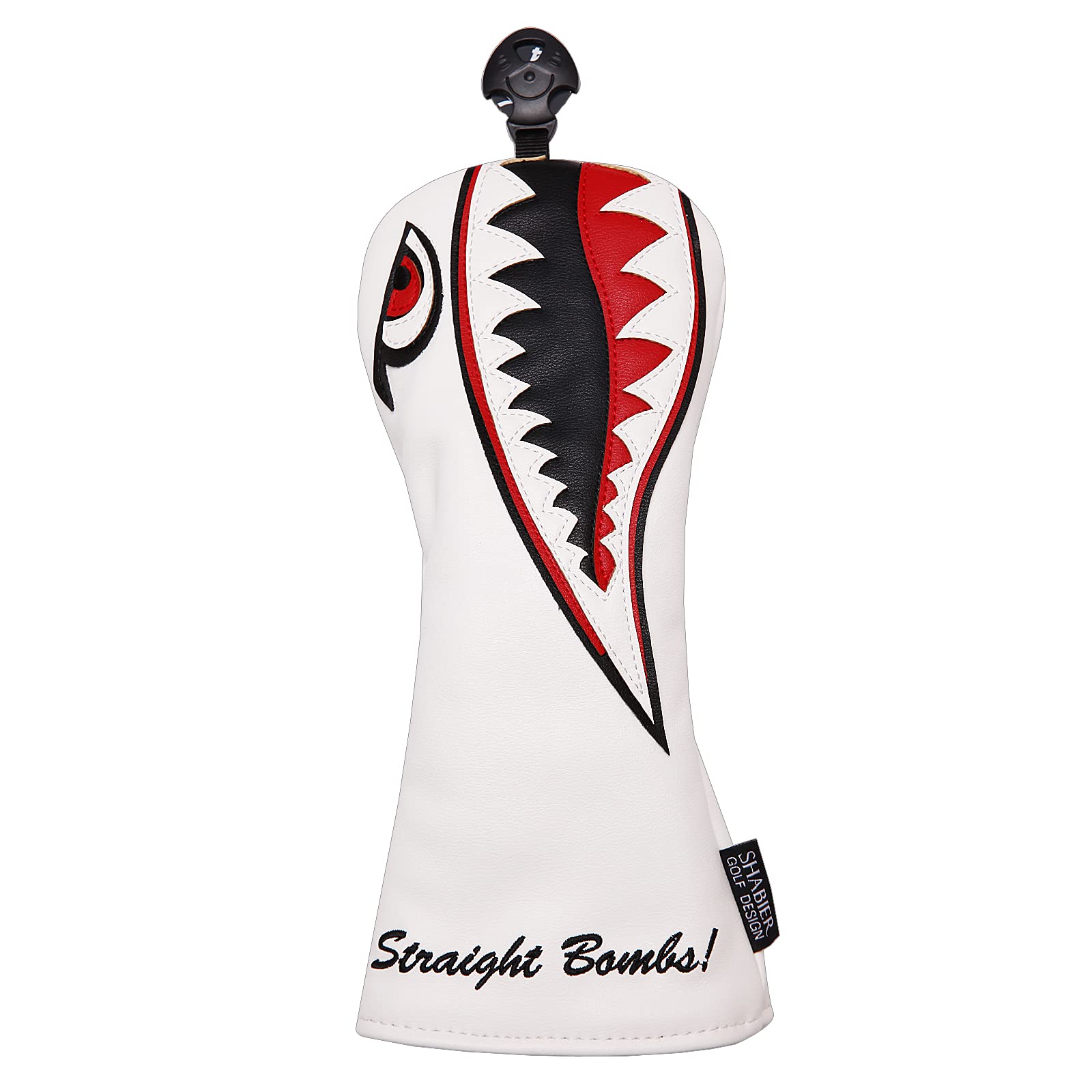 SHABIER New War Shark Flying Tiger Warshark Golf Driver Headcover for Taylormade M3 M4 M5 M6 SIM Golf Club (White Fairway Cover)