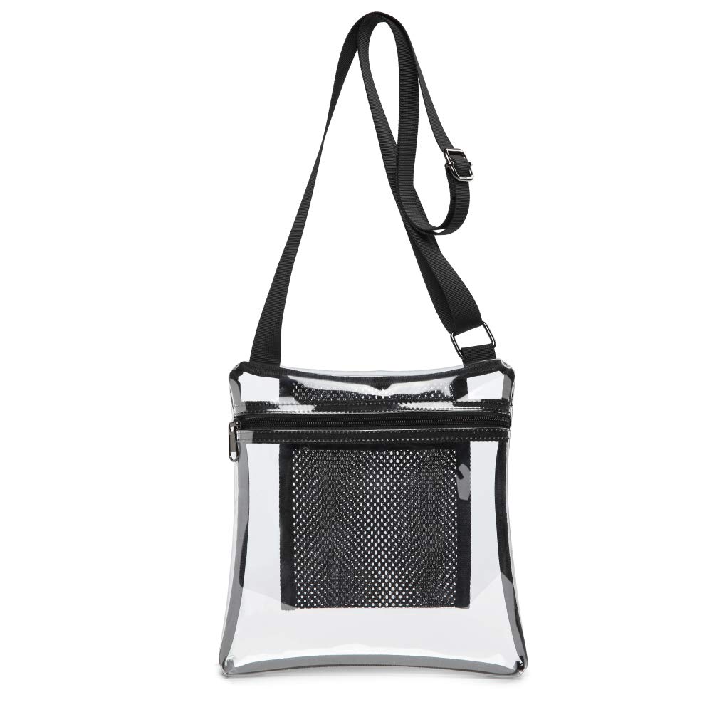 Eastsport Clear Stadium Messenger Bag With Side Mesh Pockets IUCN Water
