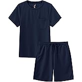 MoFiz Boy's Short Set 2 Piece Crewneck T-Shirt and Short Outfits Summer Casual Sets for Kids