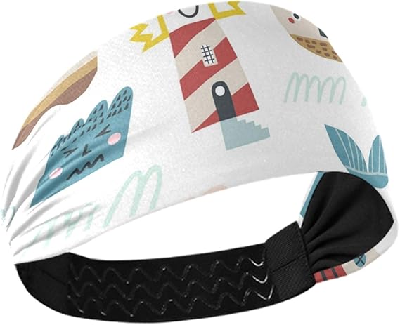 Amazon Co Jp ターバン フリーサイズ ヘアバンド レディース ヘアアクセサリー 灯台 海 ヘッドバンド カチューシャ スポーツ バンダナ 洗顔 髪饰り お風呂 ヨガ 洗顔用 多機能 おしゃれ プリント かわいい 服 ファッション小物