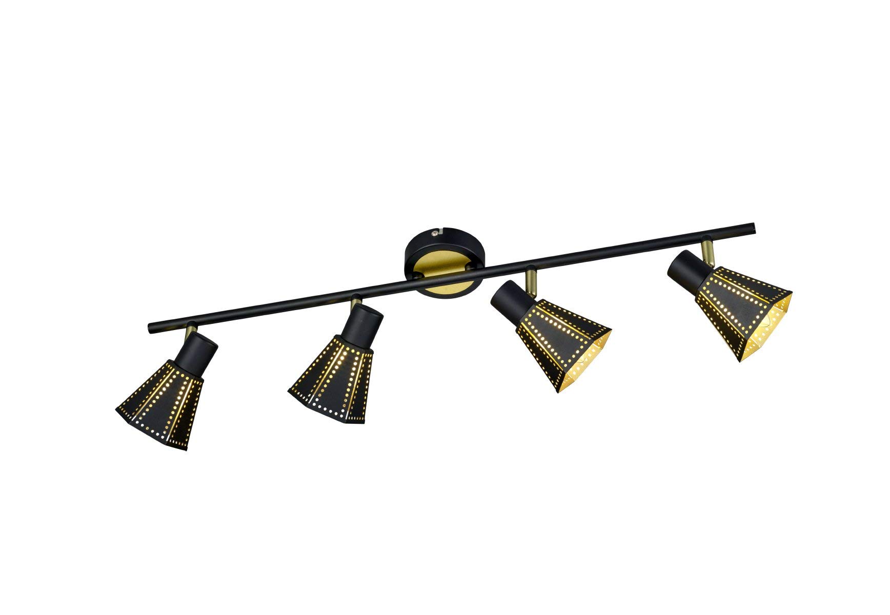 Trio Leuchten Houston 800300432 Spotlight Metal Black/Gold Interior Excluding 4 x E14