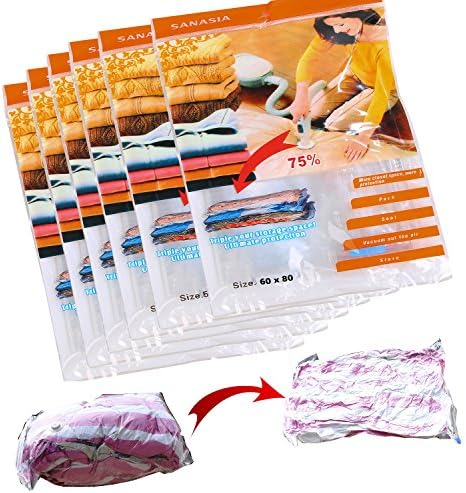 Just Pure Hut Vacuum Storage Bags – Pack of 6 Space Savers