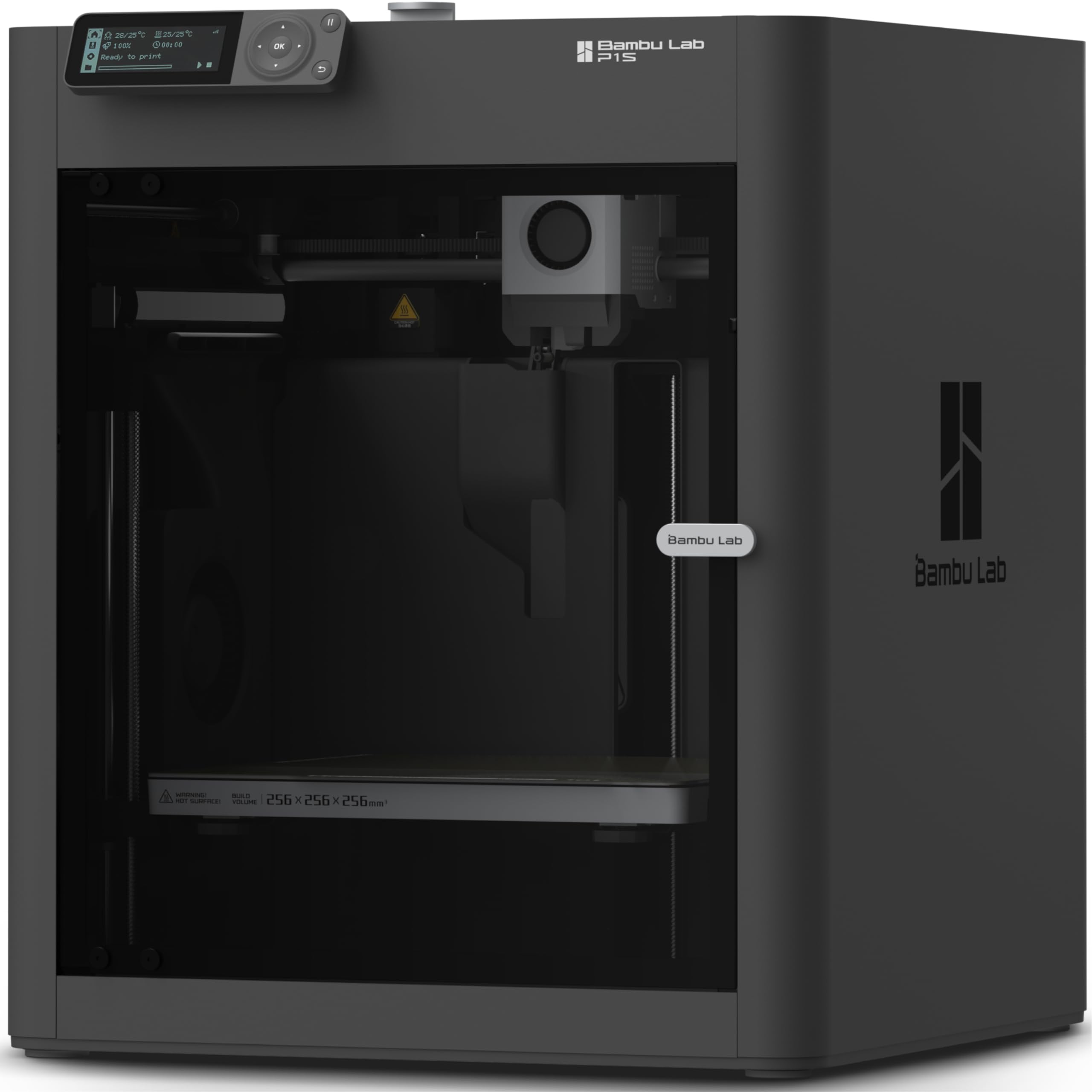 Bambu Lab P1S 3D Printer, Fully Enclosed, Support Up to 16 Colors/Multi Materials, 500mm/s Fast Printing & High Precision, CoreXY & Auto Bed Leveling, Ready-to-Use FDM 3D Printers Large Print Size