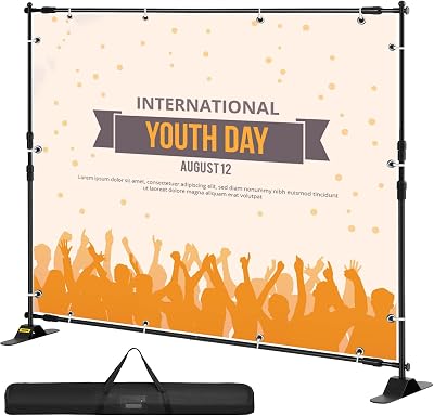 Banner Stand 2.4 x 2.4m Supporto Sfondo Studio Fotografico Kit Supporto Fondale Background Portatile Supporto Stativo Da Studio Con 4less