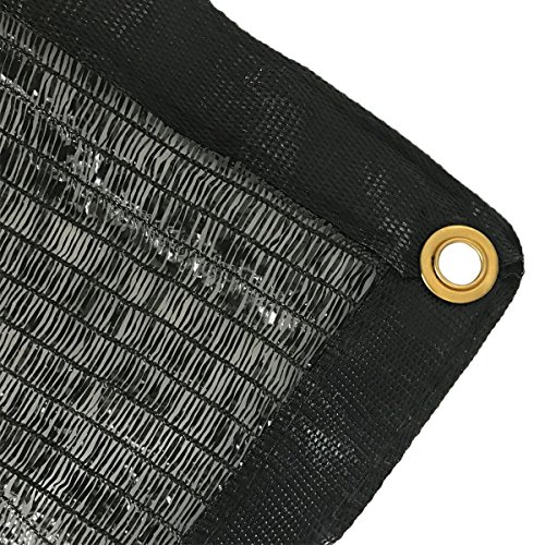 EasyShade 50 Black Shade Cloth Taped Edge with Grommets UV 12ft x 10ft