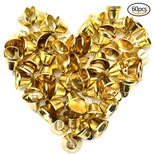 uhoMEy 60 PCS Metal Jingle Bells,1 Inch DIY Craft Bells Christmas Festival Decoration Bells - Thumbnail 2