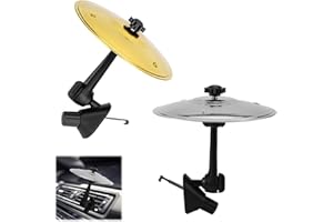 Lqucwepp 2PCS Car Crash Cymbal Air Vent,Mini Drum Crash Cymbal for Car Vent,Crisp Metallic Sound Make Driving More Fun for Mu
