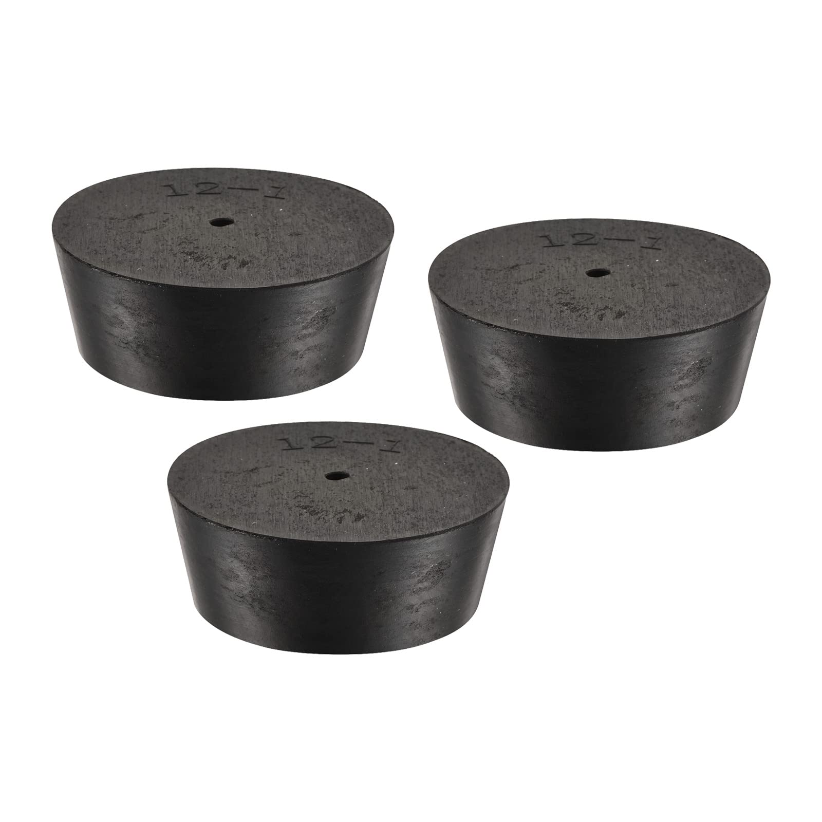 YOKIVE 3Pcs Rubber Stoppers with Hole, Tapered Plugs with High-temperature Resistance | Protect Hole, Great for Lab Industry (Black, 54mm to 64mm)
