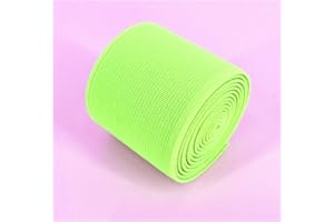 EQARP 1 Roll Flat Elastic Cord 1.5-Inch Wide by 3-Yard Double-Side Twill Elastic Band(#29 Fluorescent Yellow)