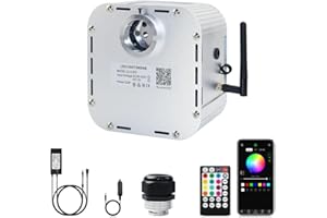 AMKI High Brightness 32W Twinkle Sound Mode RGBW Light Source Engine Driver Remote/APP Control Starlight Box Motor for Fiber Optic Star Ceiling Light Kit