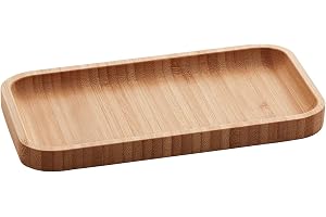 LYOR - Bandeja de Bambu Hire Marrom Natural 20cm - Mesa Posta - Organização - Utensílios de Cozinha - Enxoval - Decoração - Travessa Retangular - Petisqueira - Utilidades Domésticas